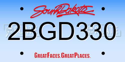 2BGD330 South Dakota License Plate