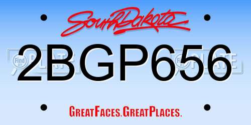 2BGP656 South Dakota License Plate