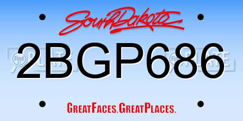 2BGP686 South Dakota License Plate