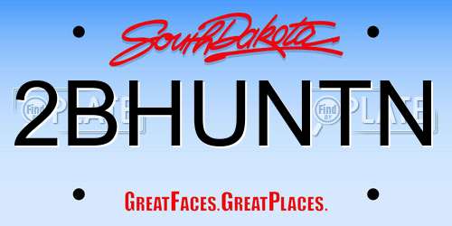 2BHUNTN South Dakota License Plate