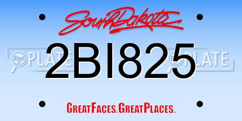 2BI825 South Dakota License Plate