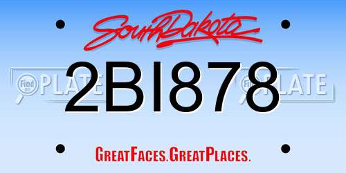 2BI878 South Dakota License Plate