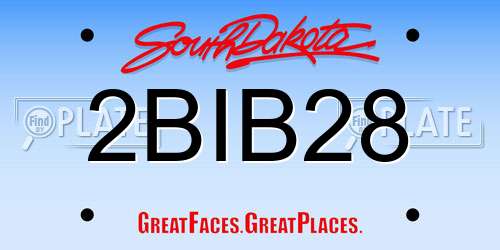 2BIB28 South Dakota License Plate