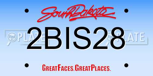 2BIS28 South Dakota License Plate