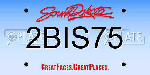 2BIS75 South Dakota License Plate