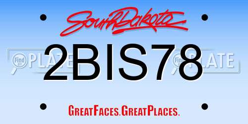 2BIS78 South Dakota License Plate