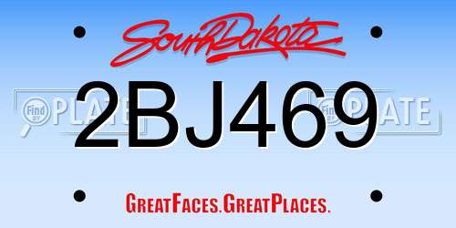2BJ469 South Dakota License Plate