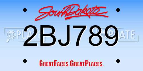 2BJ789 South Dakota License Plate