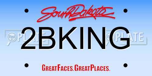 2BKING South Dakota License Plate