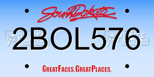 2BOL576 South Dakota License Plate