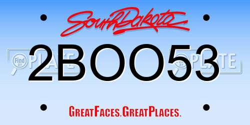 2BOO53 South Dakota License Plate