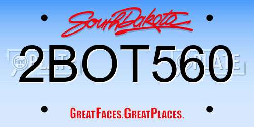 2BOT560 South Dakota License Plate
