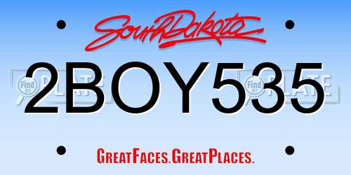 2BOY535 South Dakota License Plate