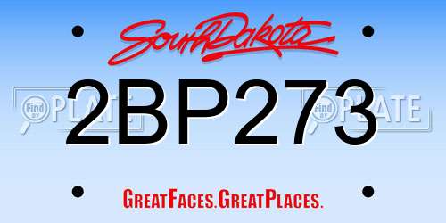 2BP273 South Dakota License Plate