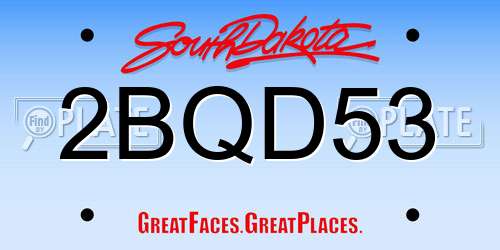 2BQD53 South Dakota License Plate