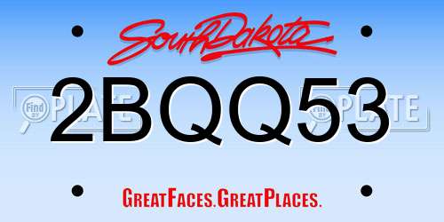 2BQQ53 South Dakota License Plate
