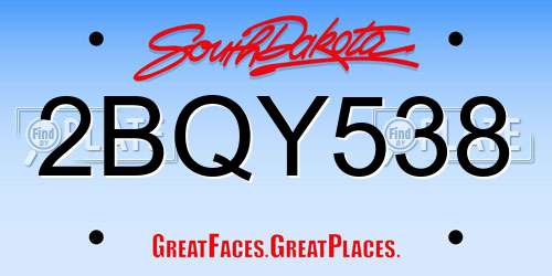 2BQY538 South Dakota License Plate