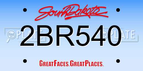 2BR540 South Dakota License Plate