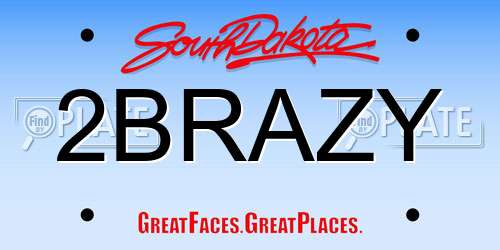 2BRAZY South Dakota License Plate