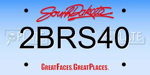 2BRS40 South Dakota License Plate