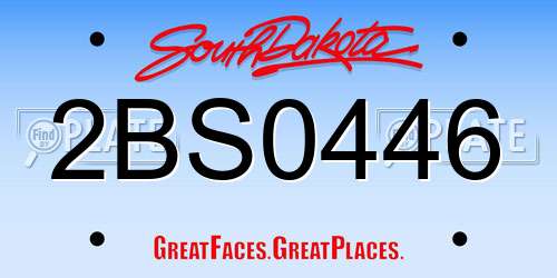 2BS0446 South Dakota License Plate