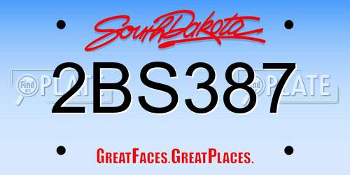2BS387 South Dakota License Plate