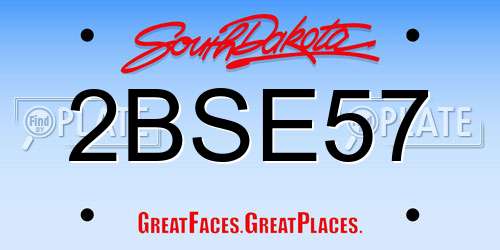 2BSE57 South Dakota License Plate