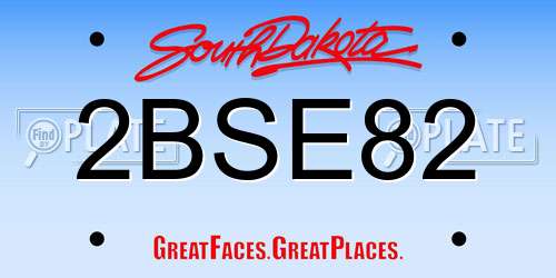 2BSE82 South Dakota License Plate