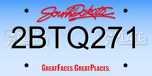 2BTQ271 South Dakota License Plate