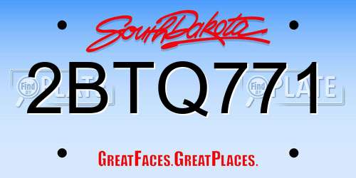 2BTQ771 South Dakota License Plate