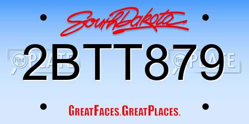 2BTT879 South Dakota License Plate