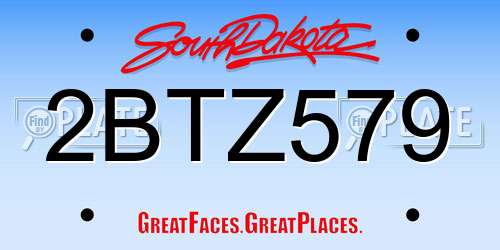 2BTZ579 South Dakota License Plate