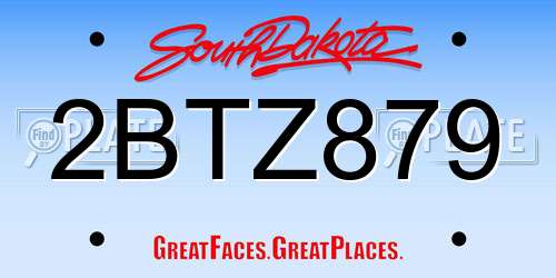 2BTZ879 South Dakota License Plate