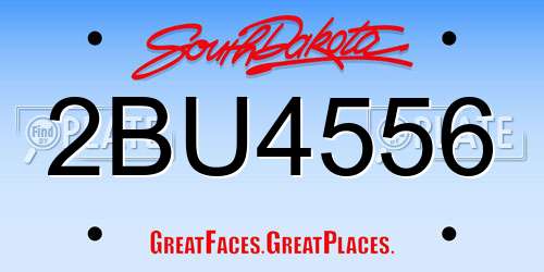 2BU4556 South Dakota License Plate