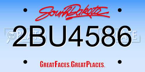 2BU4586 South Dakota License Plate