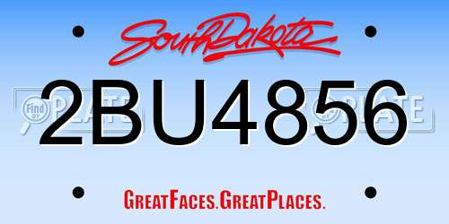 2BU4856 South Dakota License Plate