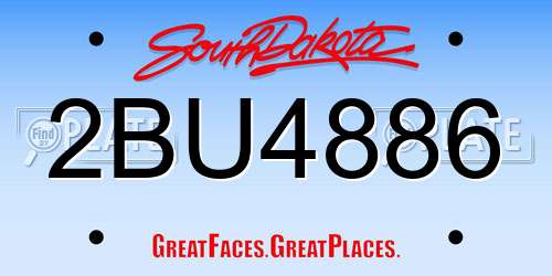 2BU4886 South Dakota License Plate