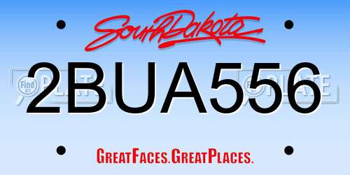 2BUA556 South Dakota License Plate
