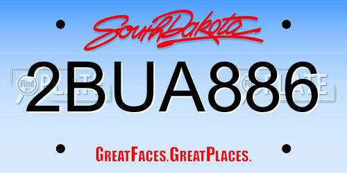 2BUA886 South Dakota License Plate