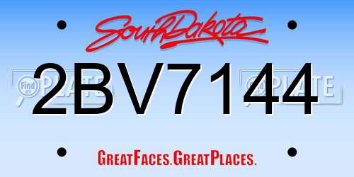 2BV7144 South Dakota License Plate
