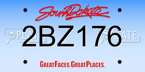 2BZ176 South Dakota License Plate