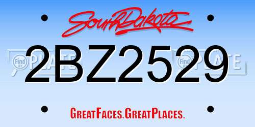 2BZ2529 South Dakota License Plate
