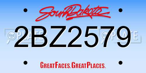 2BZ2579 South Dakota License Plate