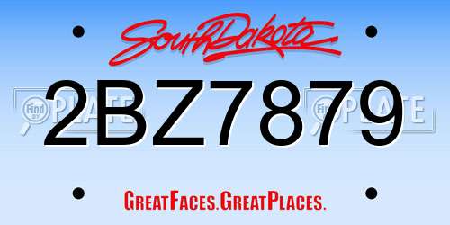 2BZ7879 South Dakota License Plate