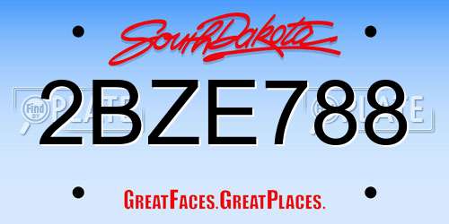 2BZE788 South Dakota License Plate