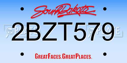 2BZT579 South Dakota License Plate