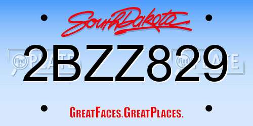 2BZZ829 South Dakota License Plate