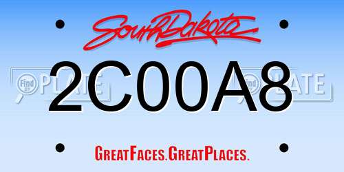 2C00A8 South Dakota License Plate