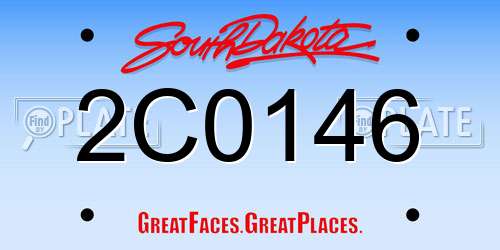 2C0146 South Dakota License Plate