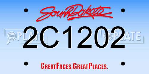 2C1202 South Dakota License Plate